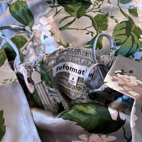 Reformation Dresses Reformation Frankie Silk Dress In Tea Garden